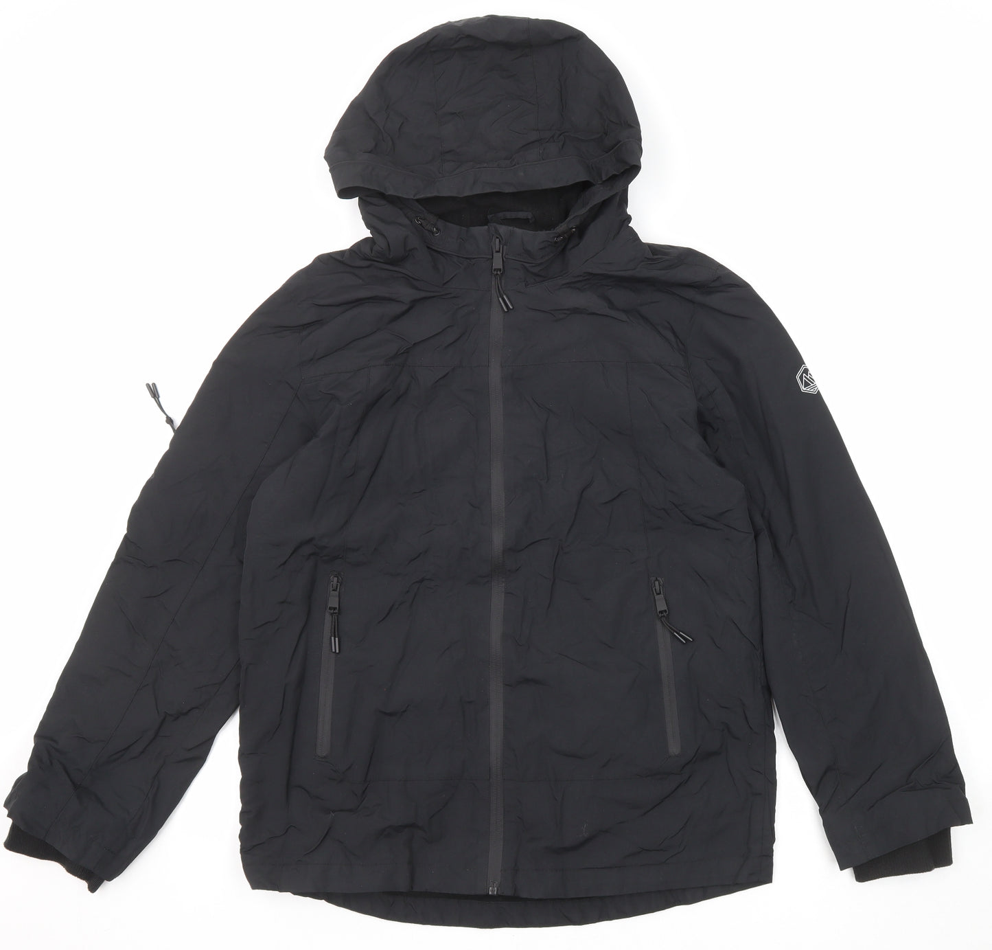 Marks and Spencer Boys Black Windbreaker Jacket Size 13-14 Years Zip