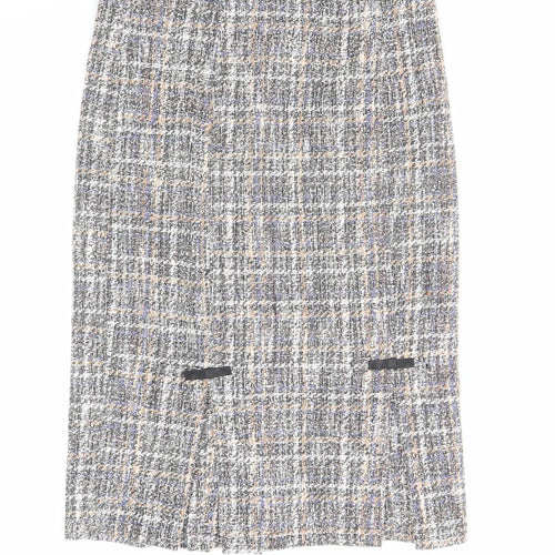 Belle Poque Womens Multicoloured Geometric Polyester A-Line Skirt Size L Zip