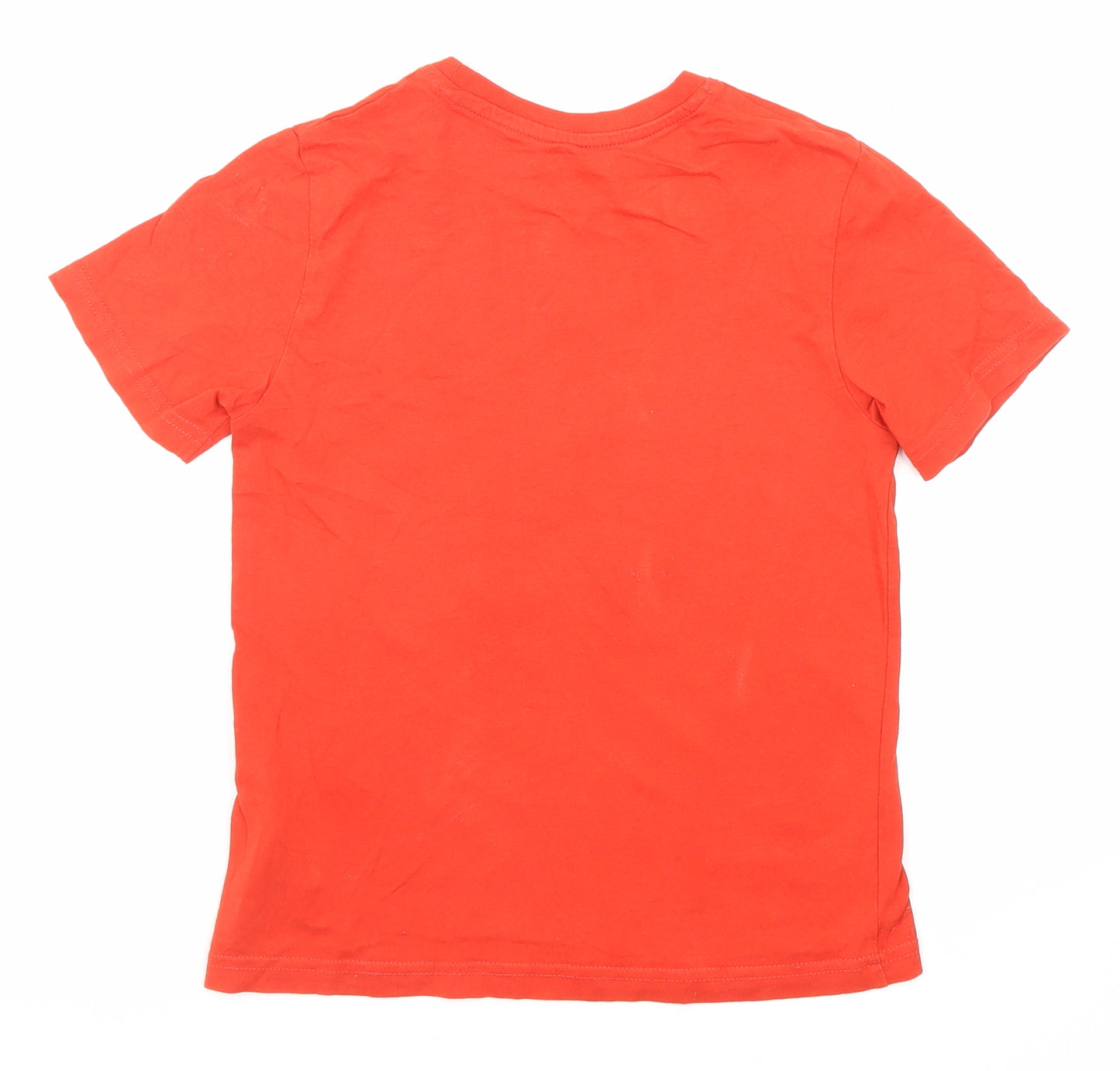 Minecraft Boys Red Cotton Basic T-Shirt Size 7-8 Years Round Neck Pullover - Survival Mode