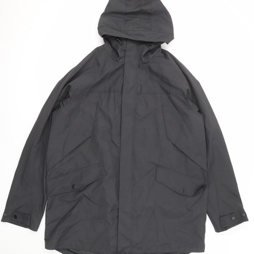 Marks and Spencer Mens Black Rain Coat Coat Size 2XL Zip