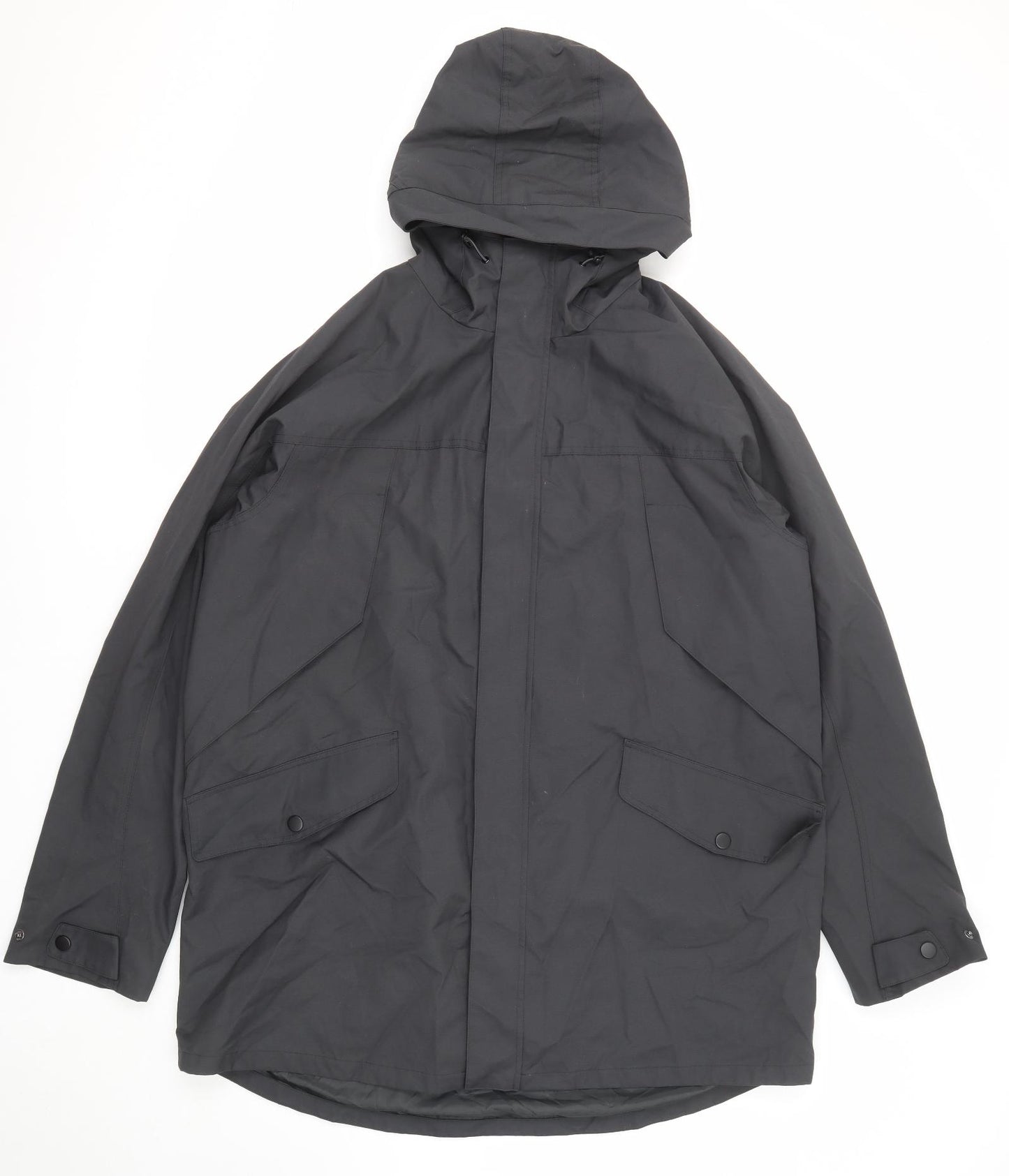 Marks and Spencer Mens Black Rain Coat Coat Size 2XL Zip