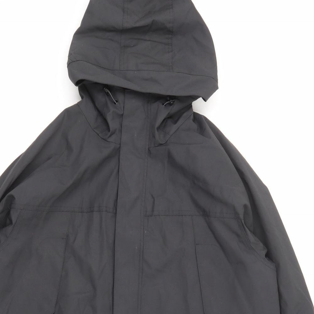 Marks and Spencer Mens Black Rain Coat Coat Size 2XL Zip