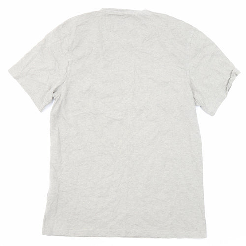 Barbour Mens Grey Cotton T-Shirt Size M Round Neck