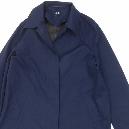 Uniqlo Womens Blue Overcoat Coat Size M Button