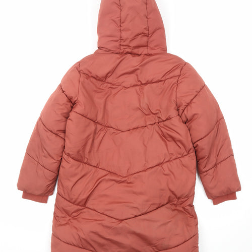 NEXT Girls Red Quilted Coat Size 10 Years Zip