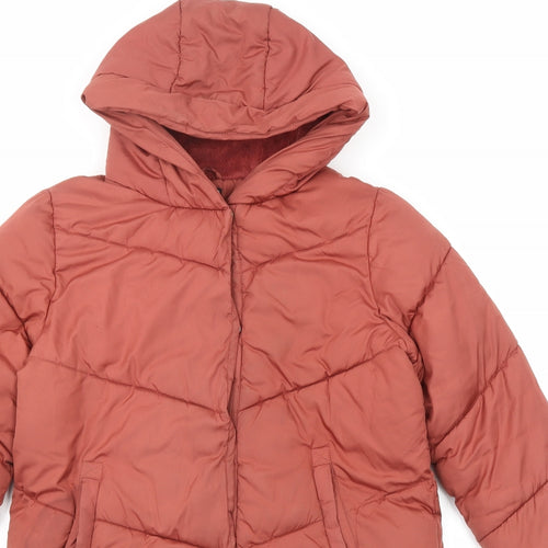 NEXT Girls Red Quilted Coat Size 10 Years Zip