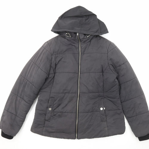 John Lewis Womens Grey Puffer Jacket Jacket Size 14 Zip