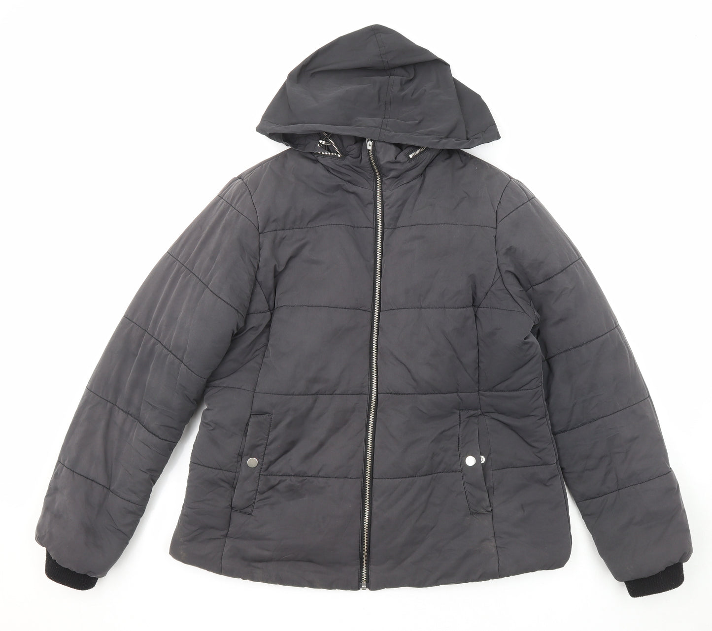 John Lewis Womens Grey Puffer Jacket Jacket Size 14 Zip