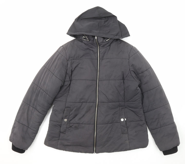 John Lewis Womens Grey Puffer Jacket Jacket Size 14 Zip