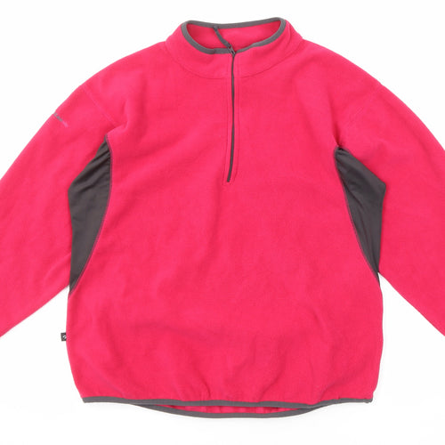Mountain Life Womens Pink Colourblock Polyester Pullover Sweatshirt Size 16 Zip