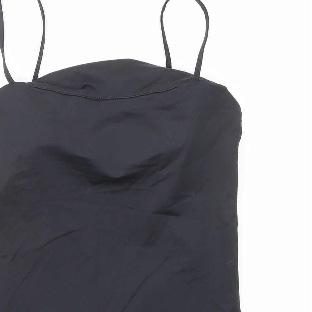 H&M Womens Black Polyamide Camisole Tank Size S Cowl Neck