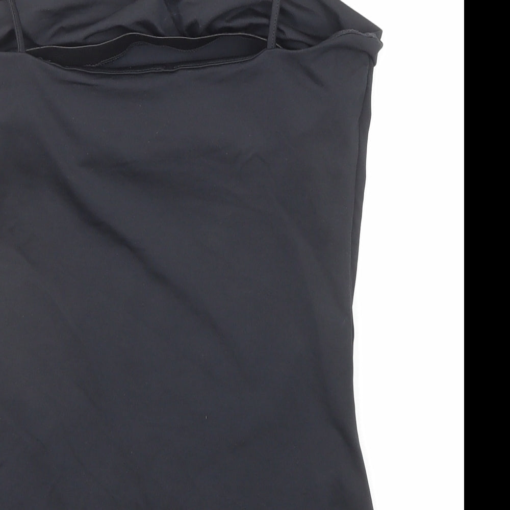 H&M Womens Black Polyamide Camisole Tank Size S Cowl Neck