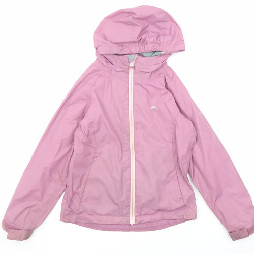 Trespass Girls Purple Windbreaker Jacket Size 7-8 Years Zip