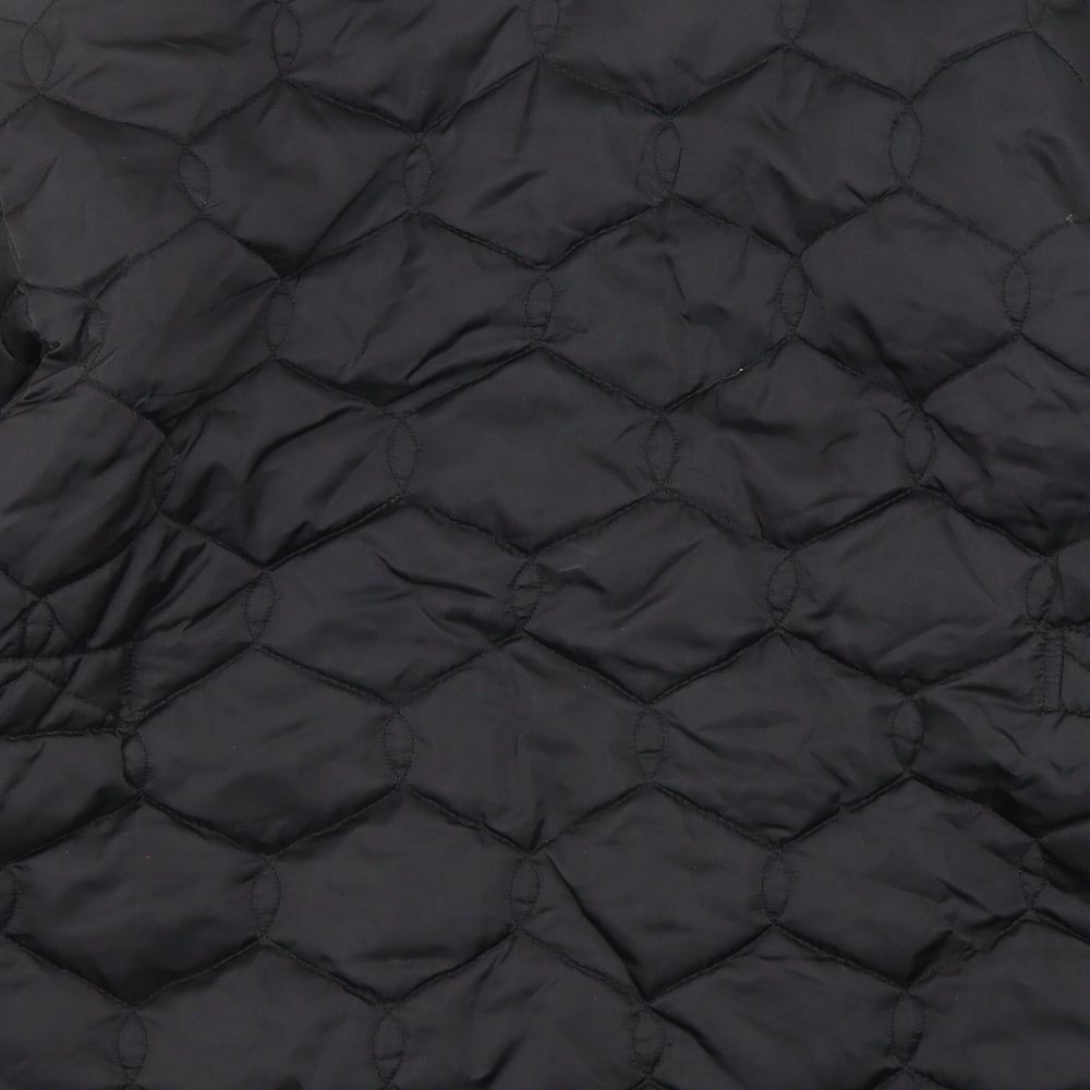 Casual Club Mens Black Quilted Jacket Size M Snap