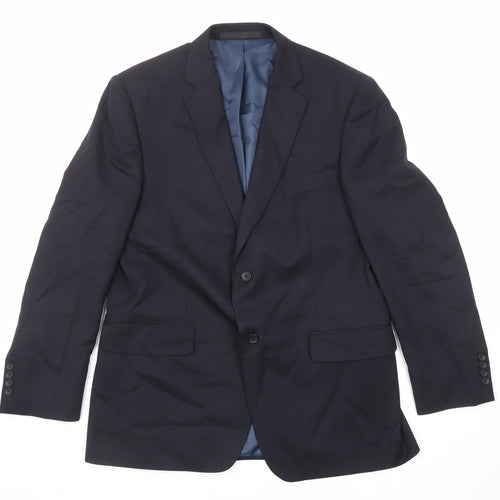 Marks and Spencer Mens Blue Wool Jacket Suit Jacket Size 42 Regular