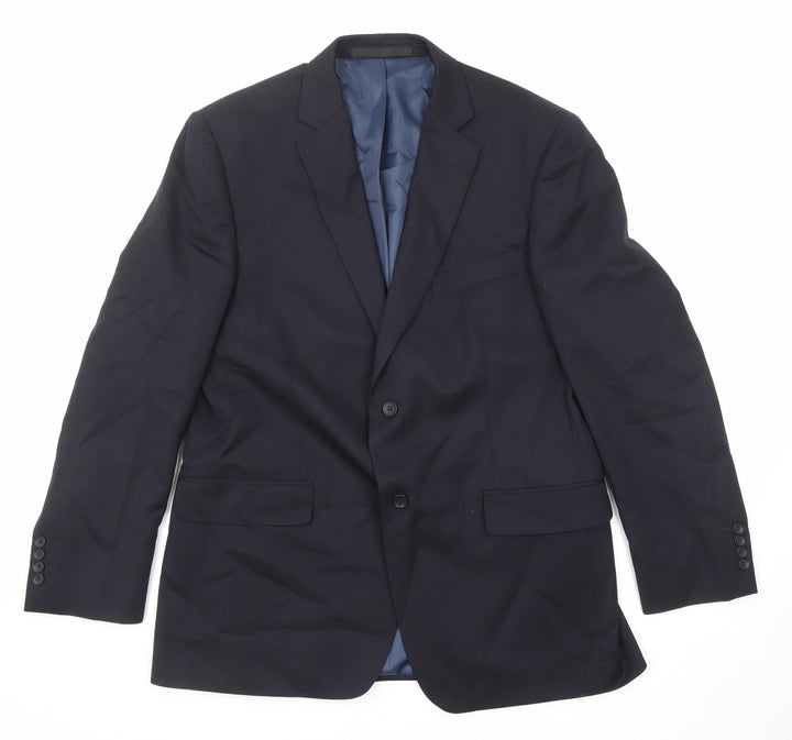 Marks and Spencer Mens Blue Wool Jacket Suit Jacket Size 42 Regular