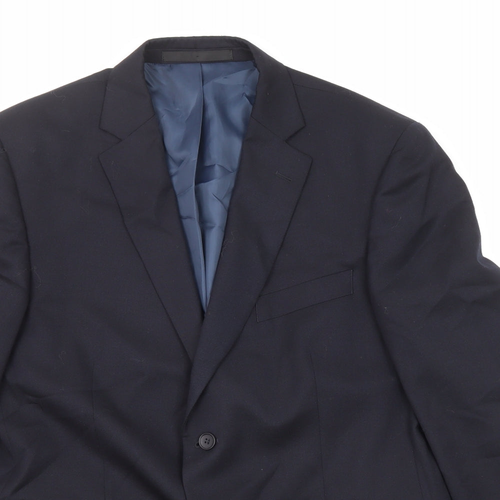 Marks and Spencer Mens Blue Wool Jacket Suit Jacket Size 42 Regular