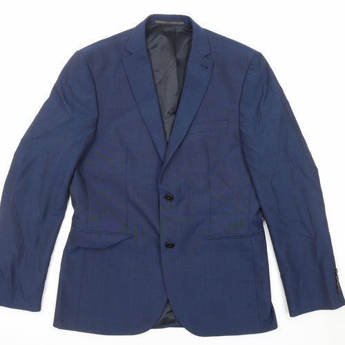 NEXT Mens Blue Wool Jacket Suit Jacket Size 40 Regular