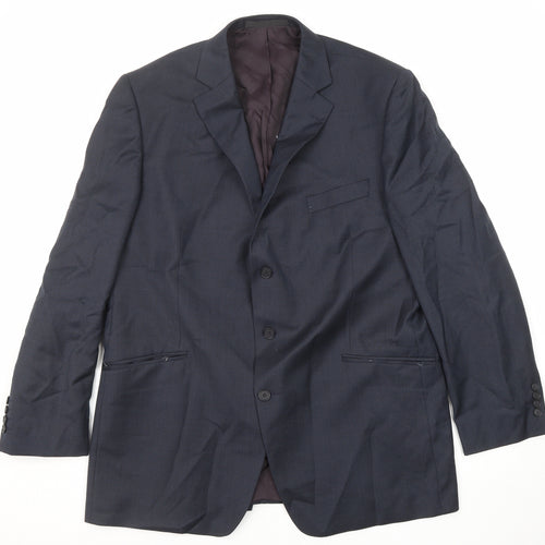 Marks and Spencer Mens Blue Wool Jacket Suit Jacket Size 46 Regular