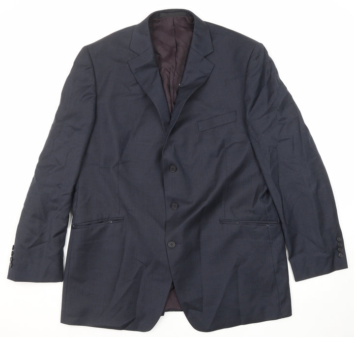 Marks and Spencer Mens Blue Wool Jacket Suit Jacket Size 46 Regular