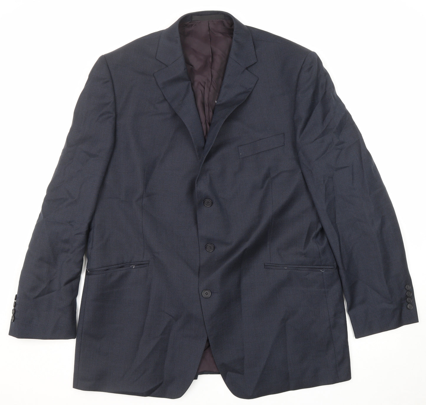 Marks and Spencer Mens Blue Wool Jacket Suit Jacket Size 46 Regular