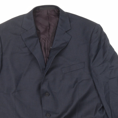 Marks and Spencer Mens Blue Wool Jacket Suit Jacket Size 46 Regular