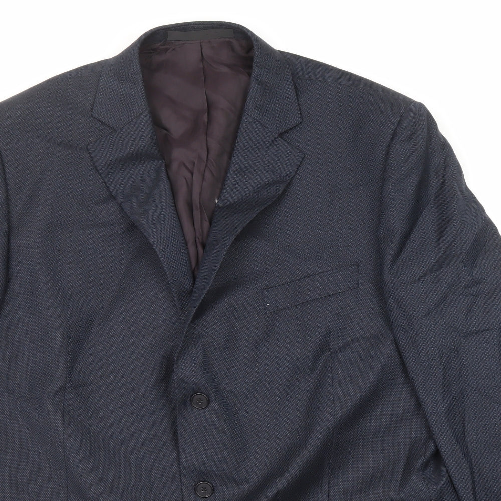 Marks and Spencer Mens Blue Wool Jacket Suit Jacket Size 46 Regular