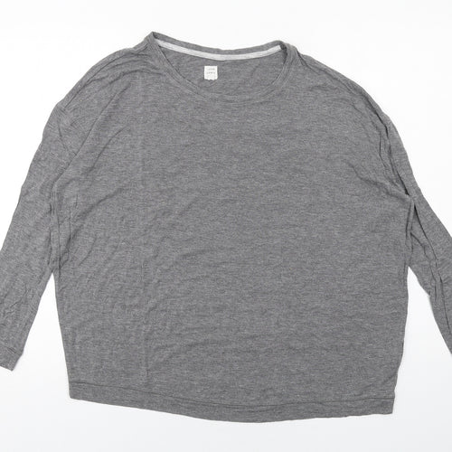 John Lewis Womens Grey Viscose Basic T-Shirt Size 8 Round Neck