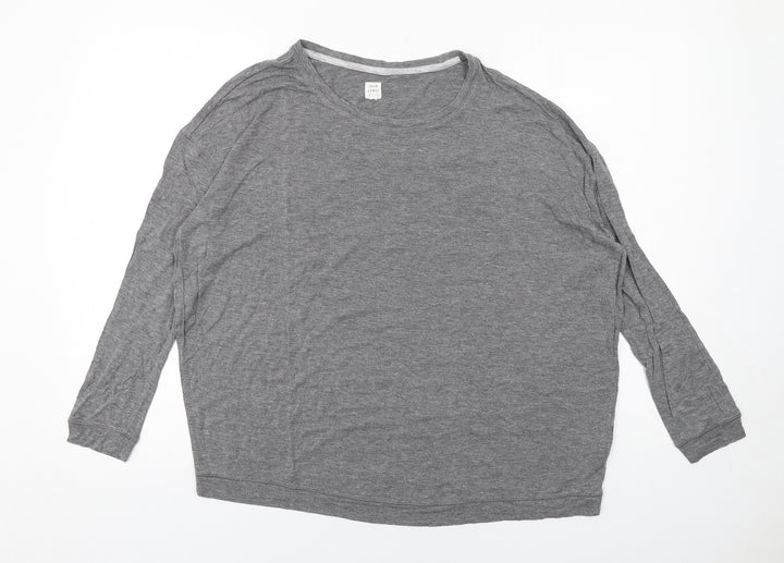 John Lewis Womens Grey Viscose Basic T-Shirt Size 8 Round Neck