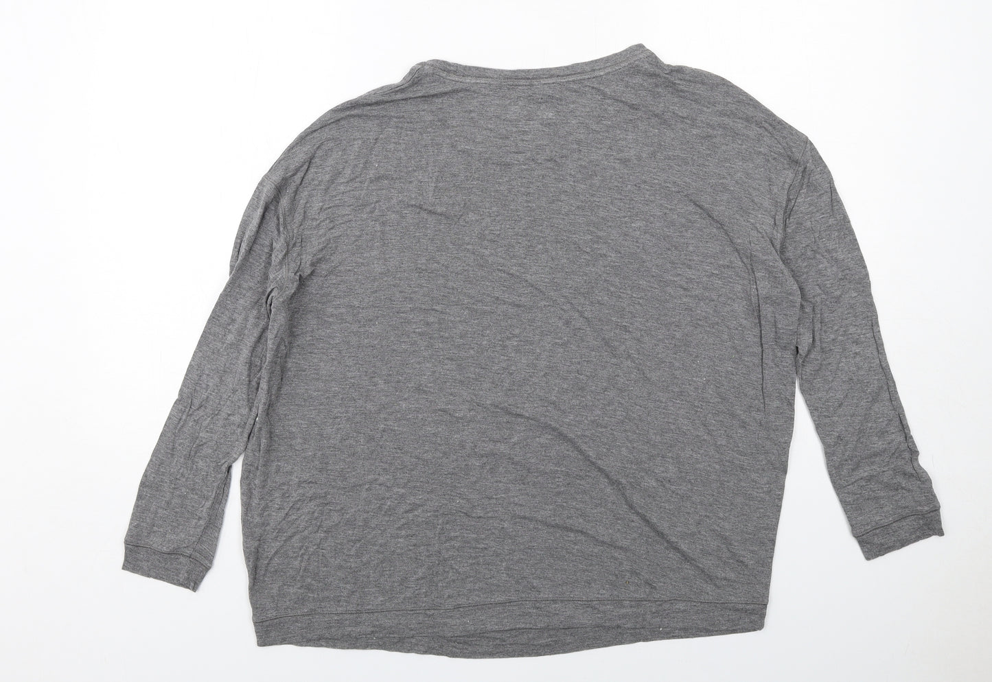 John Lewis Womens Grey Viscose Basic T-Shirt Size 8 Round Neck