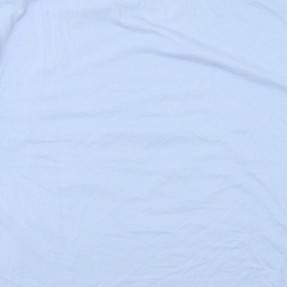 Marks and Spencer Womens Blue Cotton Basic T-Shirt Size 14 Round Neck - Mickey Mouse