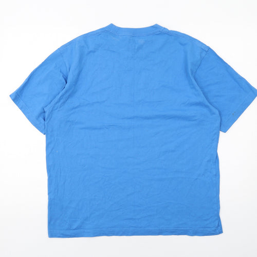 Uniqlo Womens Blue Cotton Basic T-Shirt Size S Round Neck - Billie Eilish