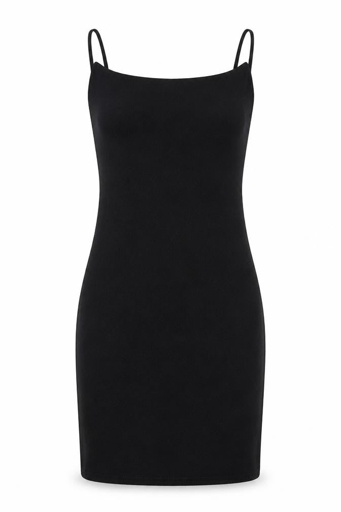 Front view of Missguided women’s black polyester bodycon, size UK 6, cowl neck pullover