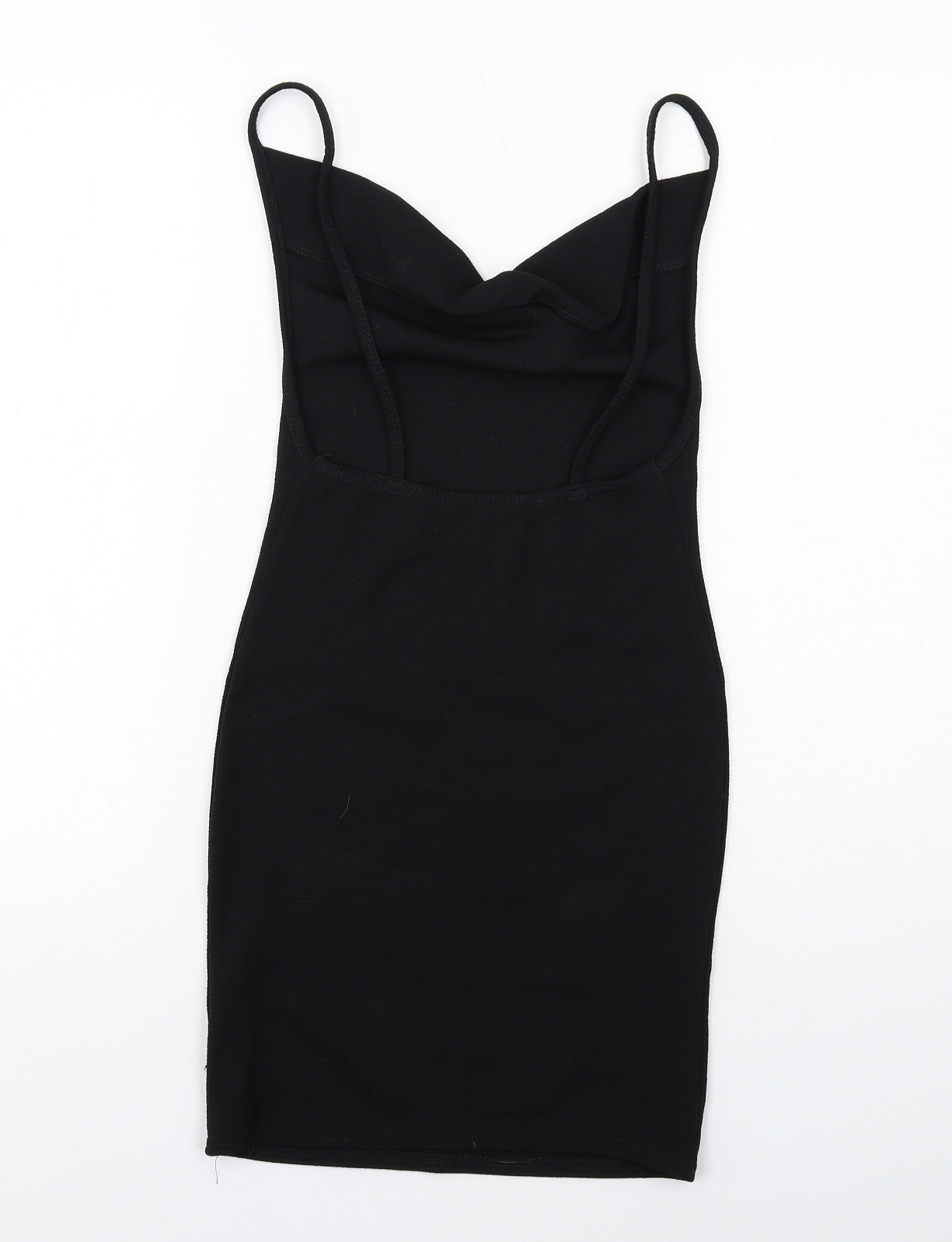 Missguided Womens Black Polyester Bodycon Size 6 Cowl Neck Pullover