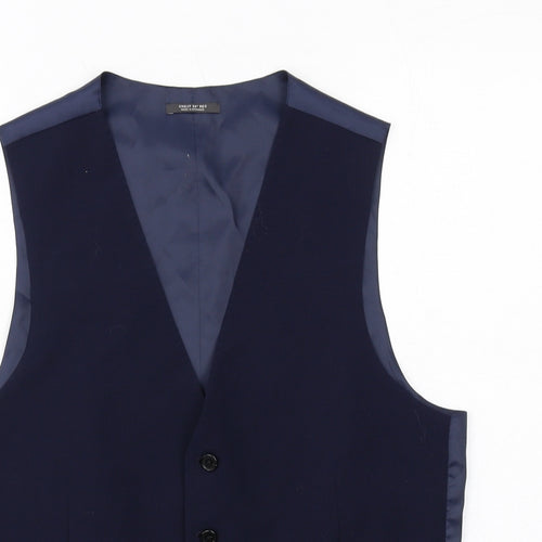 Marks and Spencer Mens Blue Wool Jacket Suit Waistcoat Size 38 Regular