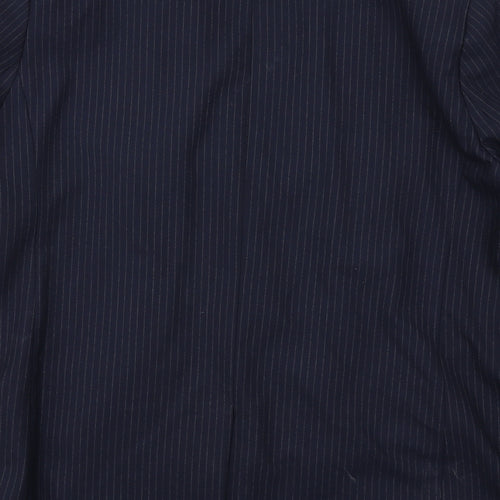 Marks and Spencer Womens Blue Pinstripe Polyester Jacket Suit Jacket Size 18