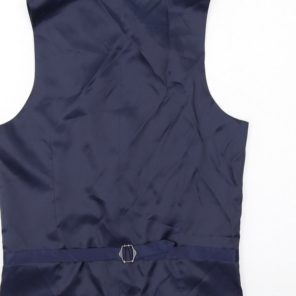 Marks and Spencer Mens Blue Wool Jacket Suit Waistcoat Size 38 Regular