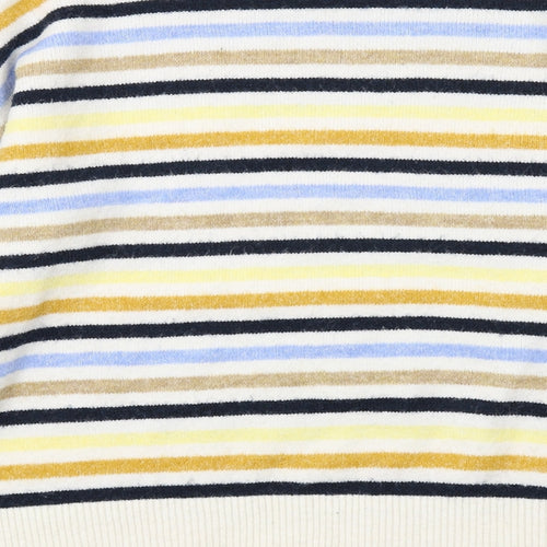 Marks and Spencer Womens Multicoloured Round Neck Striped Polyester Pullover Jumper Size M