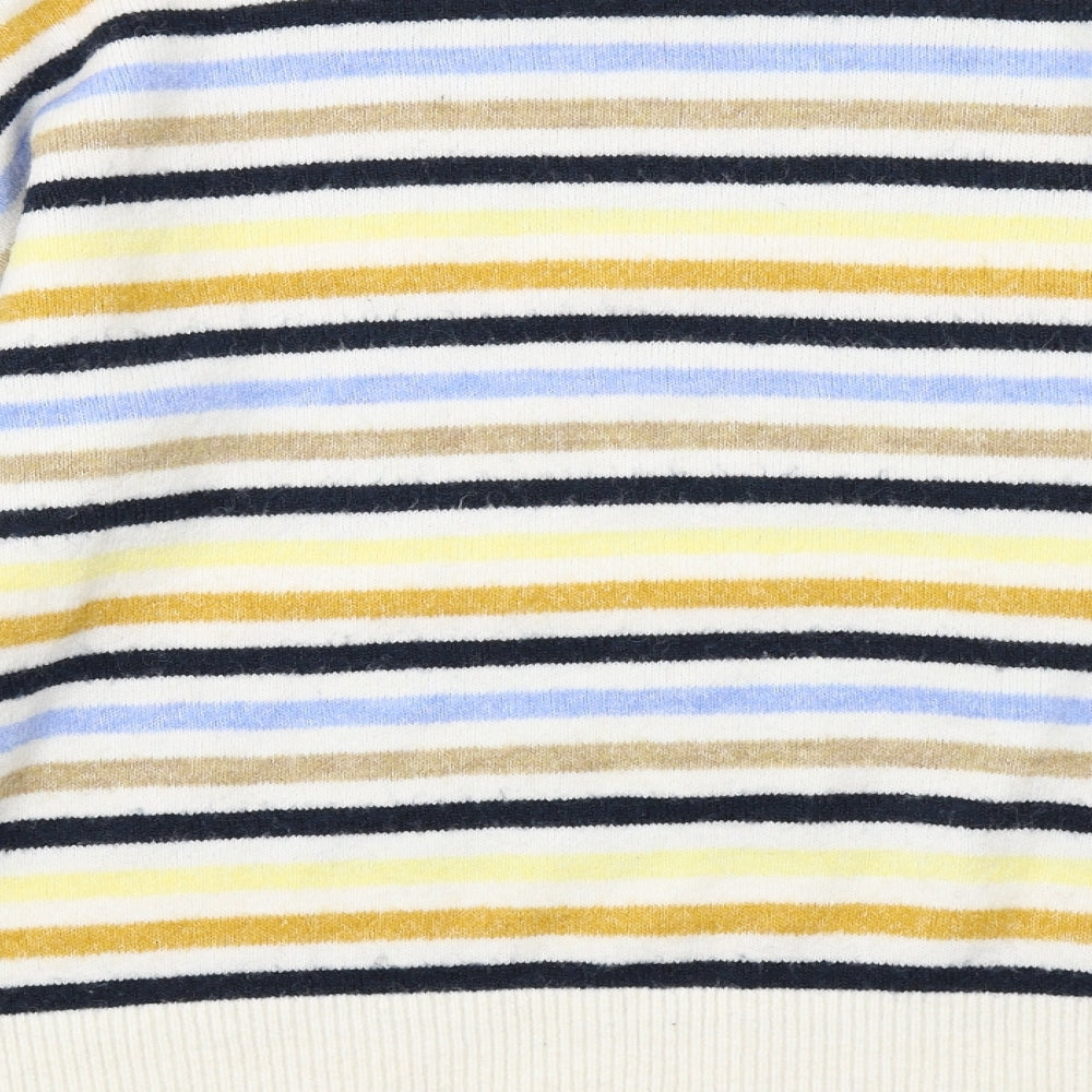Marks and Spencer Womens Multicoloured Round Neck Striped Polyester Pullover Jumper Size M