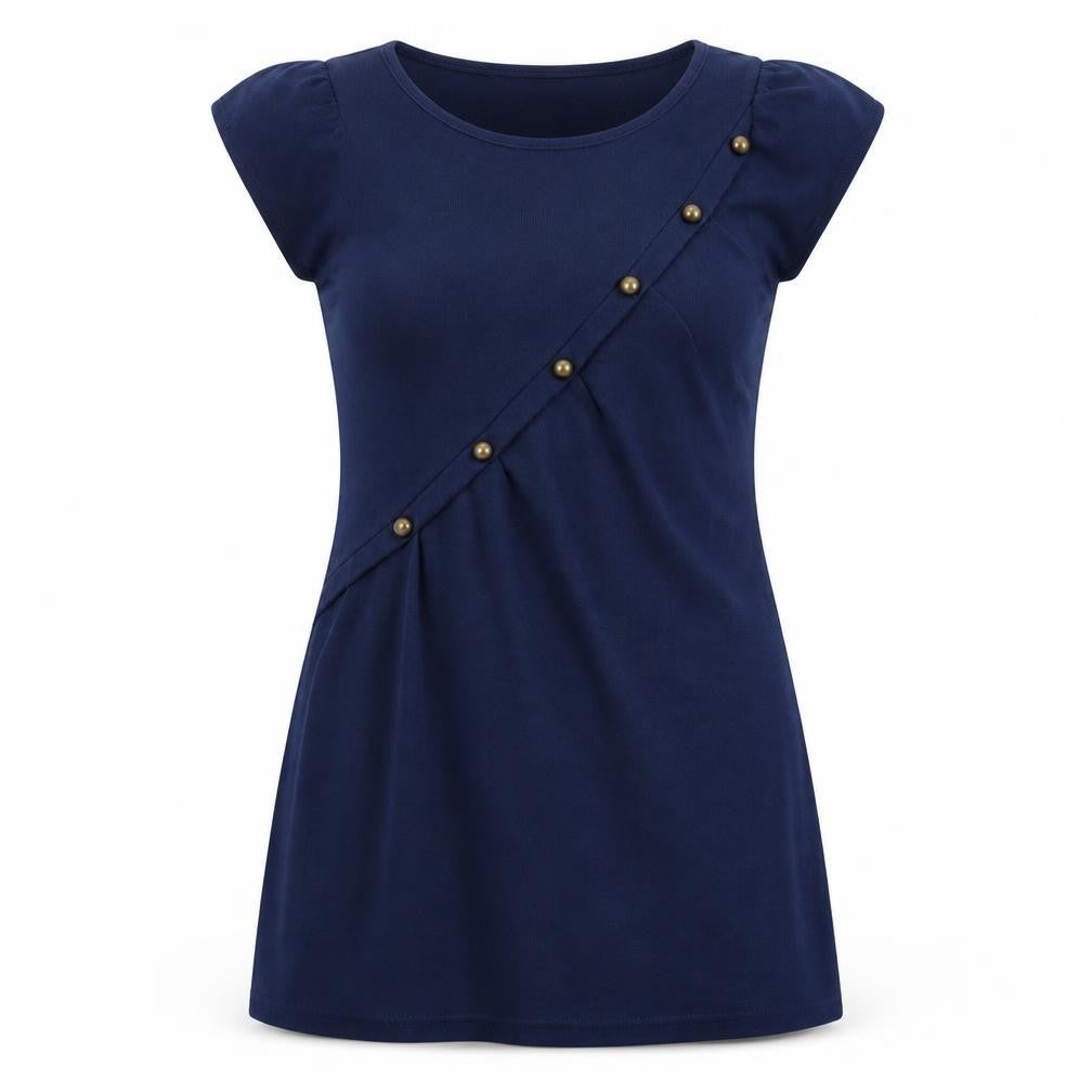 Pussycat London Womens Blue Acrylic A-Line Size 12 Round Neck Pullover