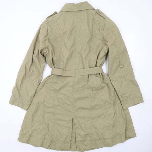 Per Una Womens Beige Overcoat Coat Size 14 Button