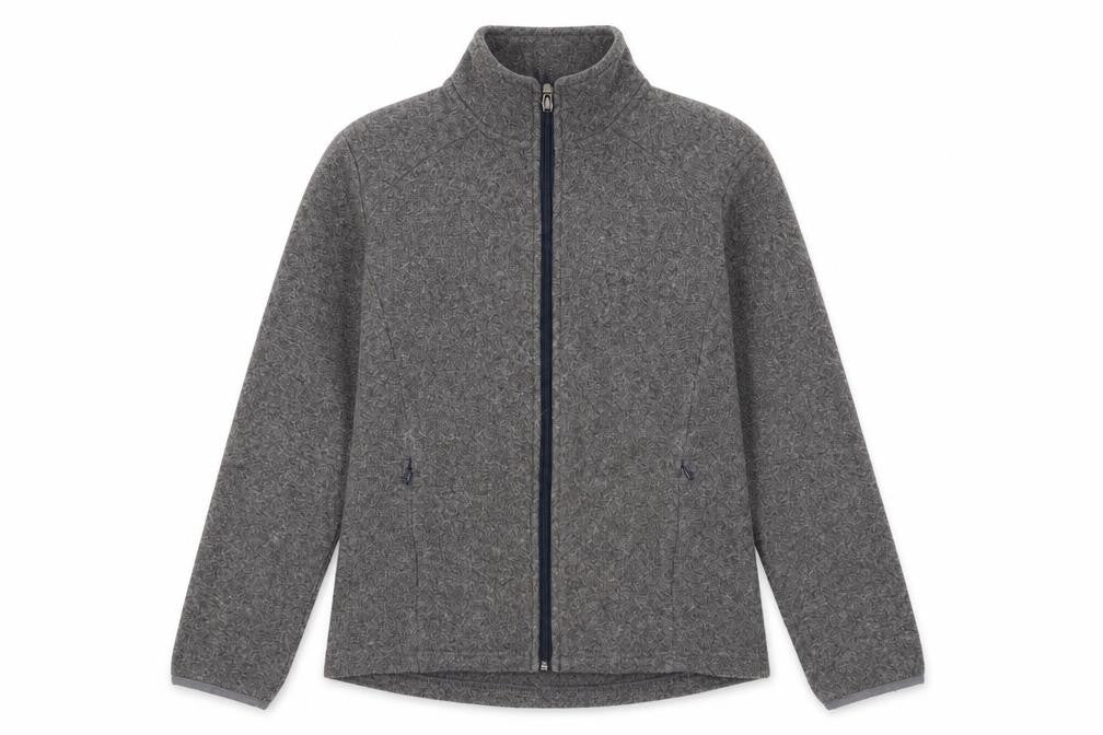 Front view of Marks & Spencer women’s grey jacket, size S, zip