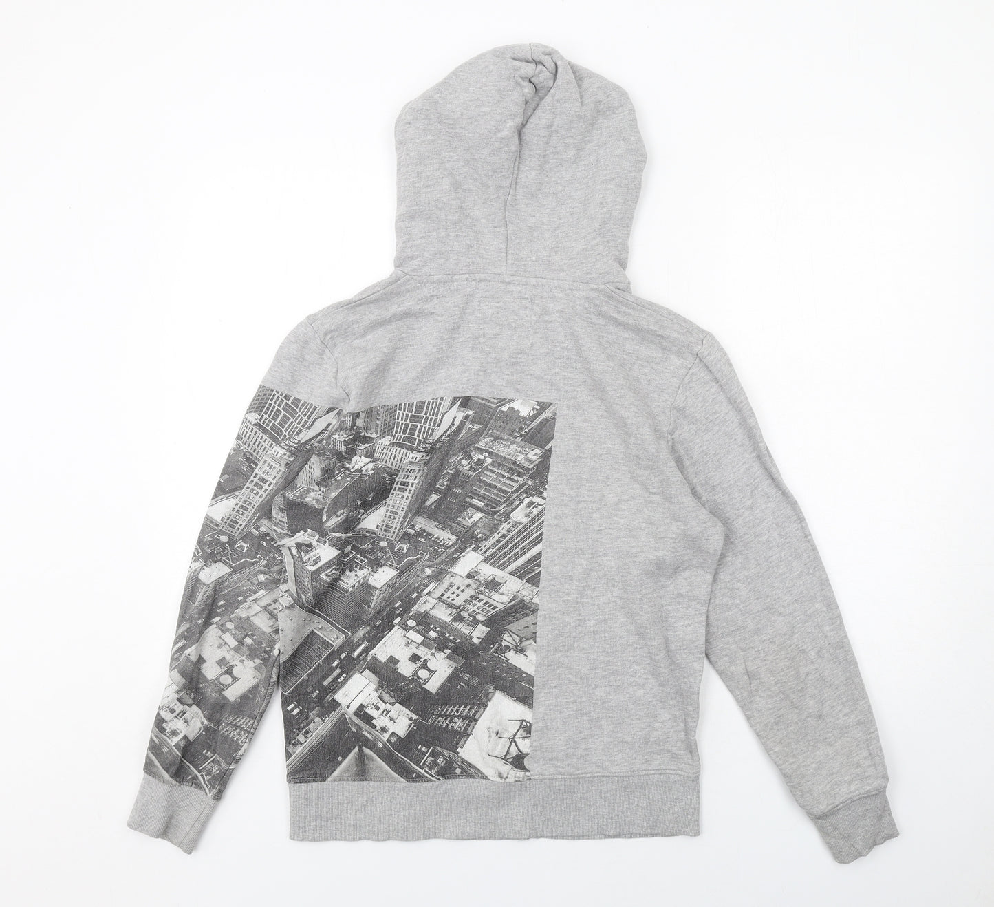 TOM TAILOR Boys Grey Cotton Pullover Hoodie Size L Pullover - City
