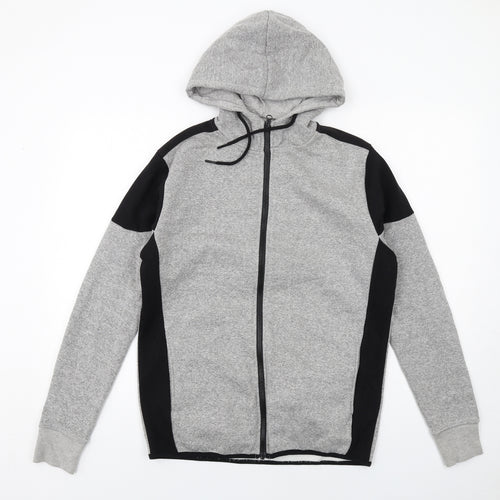 New Look Mens Grey Cotton Full Zip Hoodie Size M
