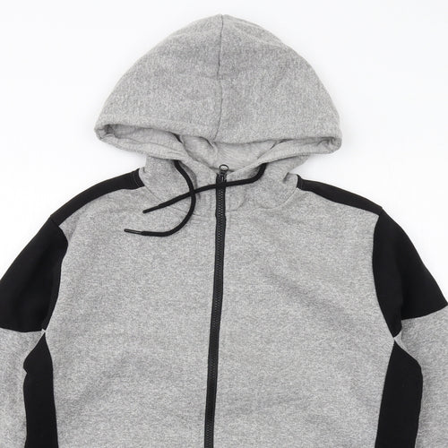 New Look Mens Grey Cotton Full Zip Hoodie Size M