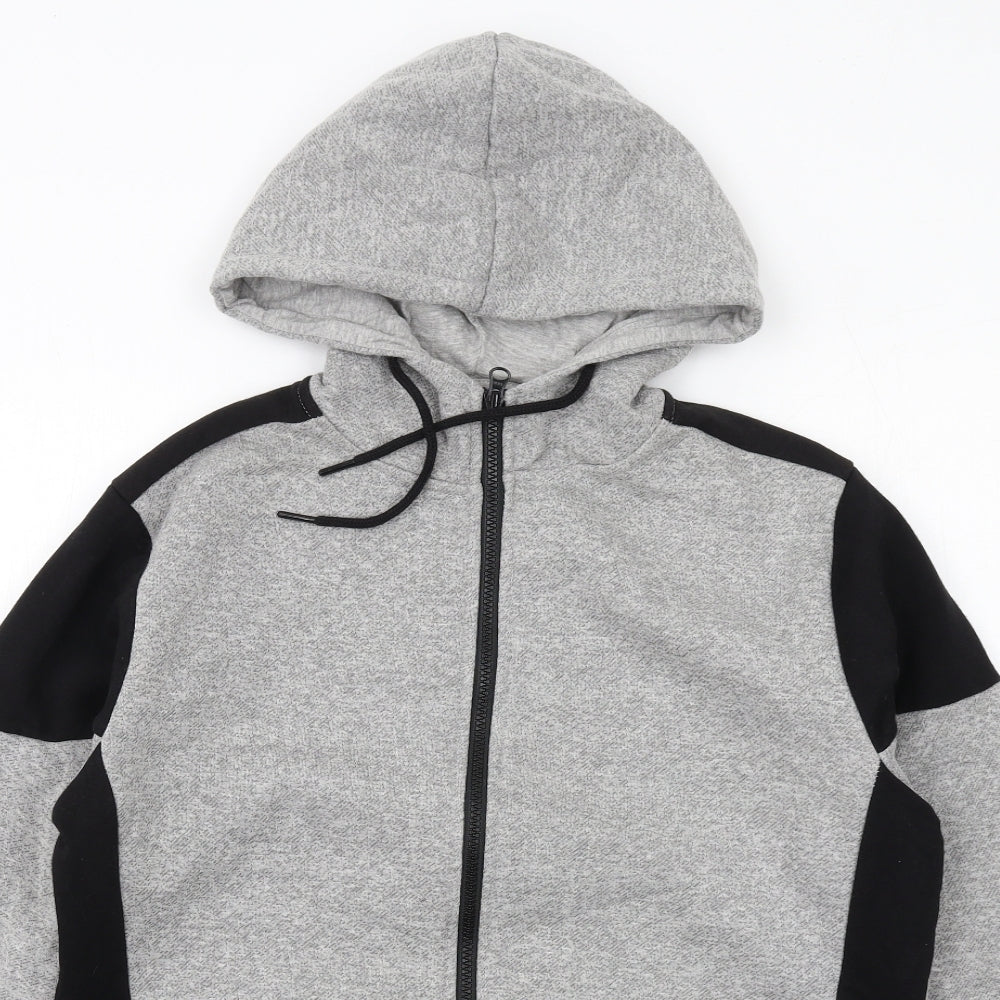 New Look Mens Grey Cotton Full Zip Hoodie Size M
