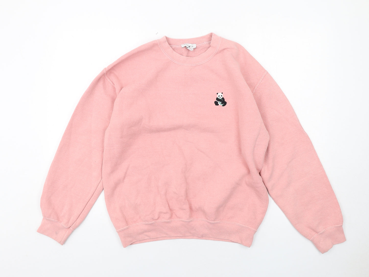 Topshop Womens Pink Cotton Pullover Sweatshirt Size M Pullover - Panda detail