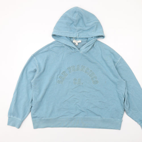 Marks and Spencer Womens Blue Cotton Pullover Hoodie Size L Pullover - San Francisco CA
