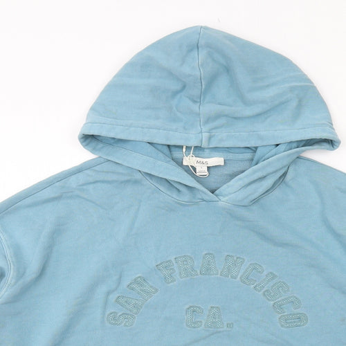 Marks and Spencer Womens Blue Cotton Pullover Hoodie Size L Pullover - San Francisco CA