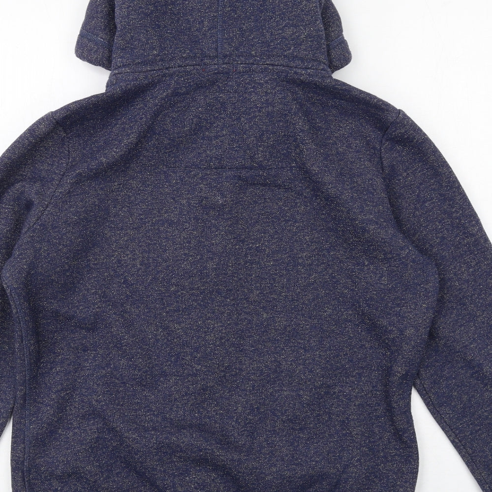 Superdry Womens Blue Cotton Full Zip Hoodie Size 16 Zip